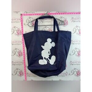 Disney tote bag mouse Navy Blue Tote Bag with White Silhouette of Mickey Mouse